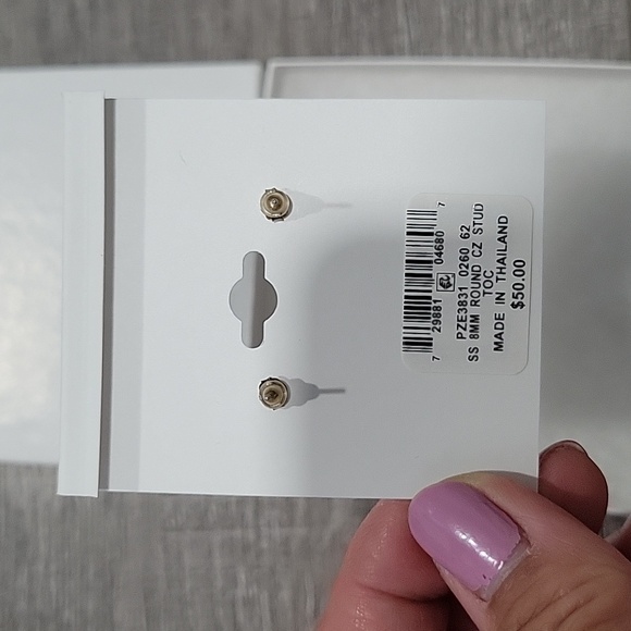 Giani Bernini 8mm Cubic Zirconia Round Stud Earrings - Picture 8 of 10